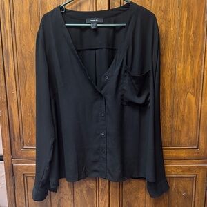 H&M Black V-Neck Blouse
